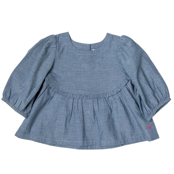 Pink Chicken Other - Girls Rowan Top - Chambray